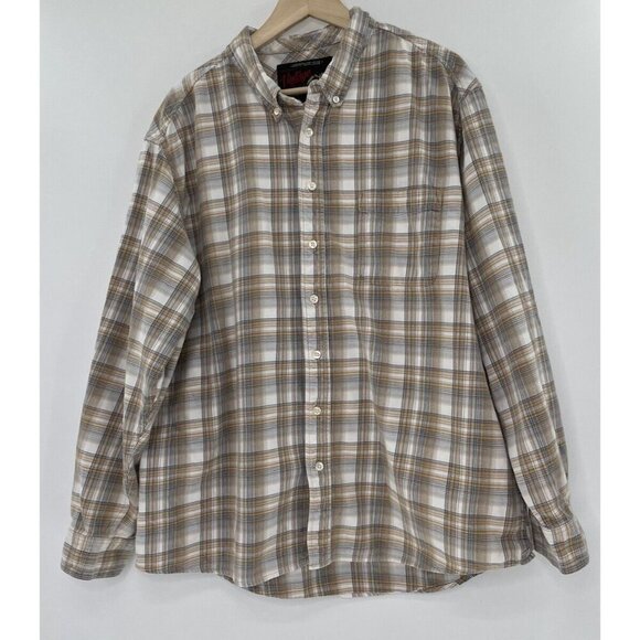 Old Navy Men’s Plaid Flannel Long Sleeve 100% Cotton Button up Shirt Sz XXL Flaw - Picture 2 of 13